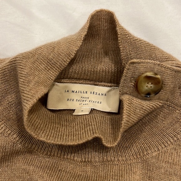 La Maille Sezane Womans Brown Wool Turtleneck Sweater - Picture 4 of 5